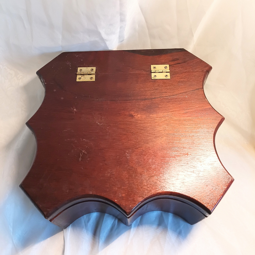 Wooden Decorative Jewelry Box in Warm Mahogany